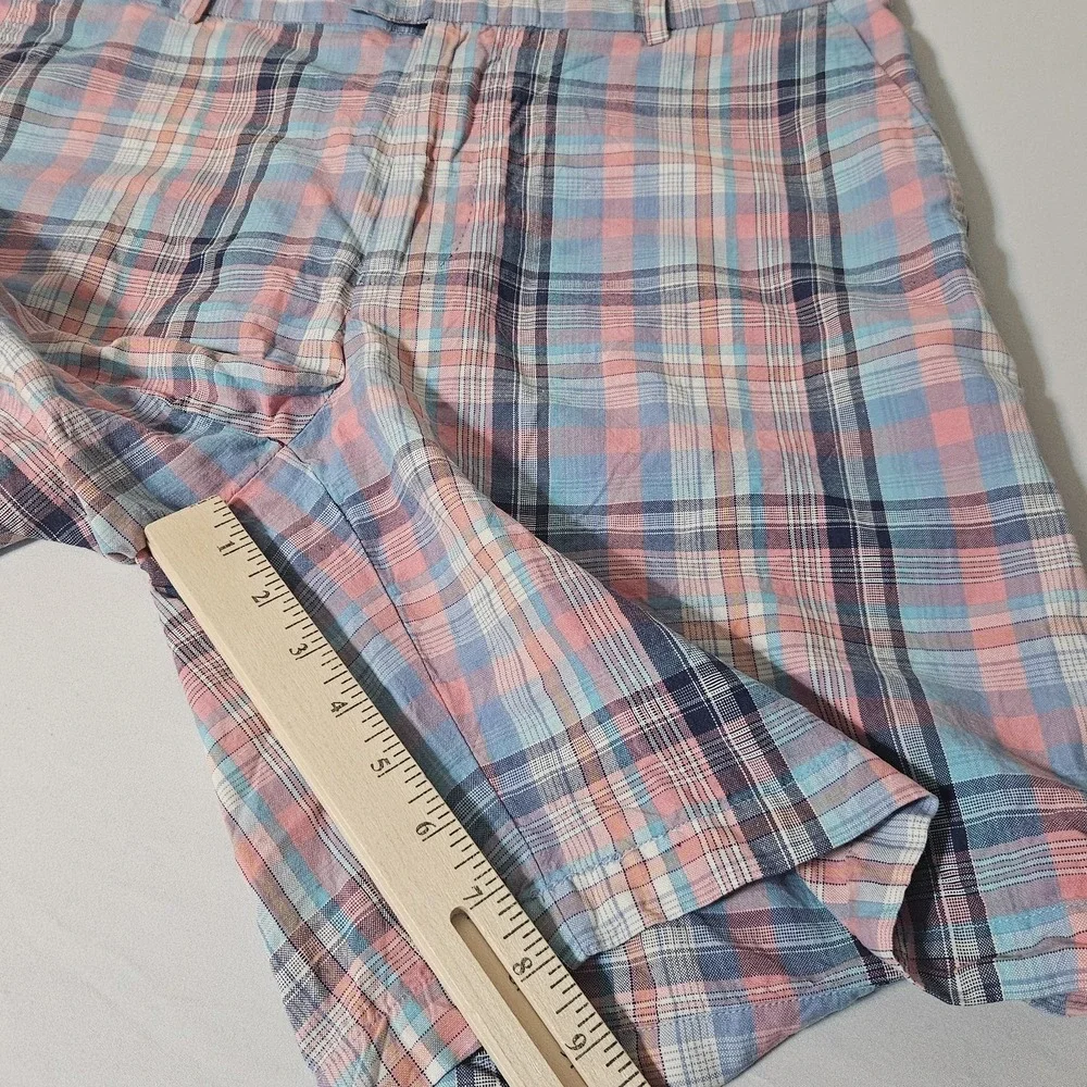 Peter Millar SEASIDE Golf Shorts Chinos Mens 36 Multicolor Royale Plaid EUC‎